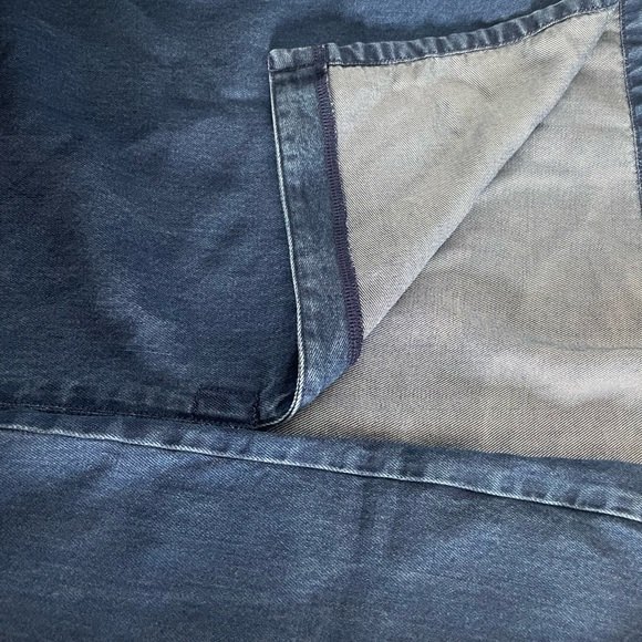 Nordstrom Women Blue Denim Chambray Embroidered Back Cut Out 100% Lyocell Large - Picture 4 of 7